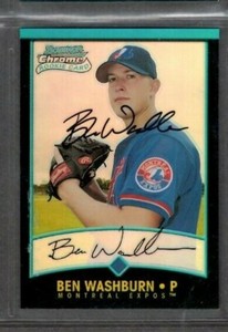 2001 Topps #117 Ben Washburn Refractor Montreal Expos Signed Autograph (H76) 