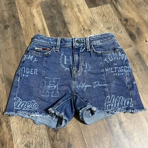 Tommy Hilfiger Women’s Blue Cut Off Denim Jean Shorts Size 0 - Picture 1 of 13