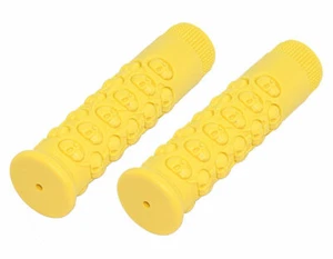 Yellow Skull Lowrider Bicycle Handlebar Chopper Beach Cruiser BMX MTB Bike Grips - Picture 1 of 1