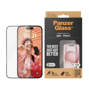 PANZERGLASS BILDSCHIRM GLASSCHUTZ ULTRAWIDE PASSFORM WEASYALIGNER IPHONE 15 - Bild 1 von 4
