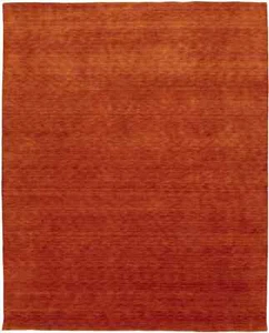 Orange Red Solid Design Hand-Loomed 8X10 Gabbeh Wool Rug Oriental Carpet - Picture 1 of 13