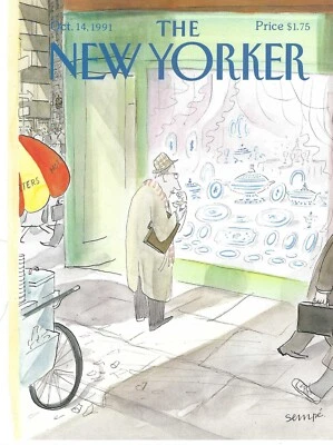 New Yorker Magazine Cover Only October 14 1990   Sempe Sempé - Man Window Shops Foto 1 de 4