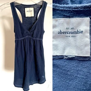 VINTAGE Y2K Abercrombie & Fitch Kids Twist Front Cotton Tunic Top Size Medium - Picture 1 of 11