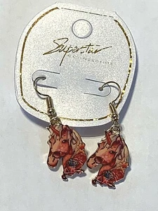 Superstar Accessories Red Unicorn Earrings - Imagen 1 de 5