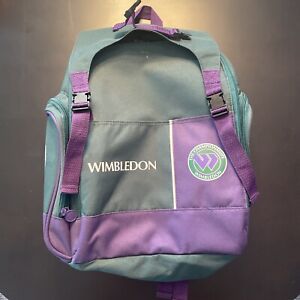 Rare Wimbledon The Championship England Tennis Backpack Green Purple Bag 