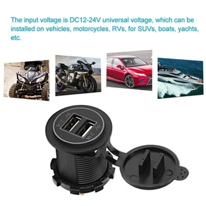 ˜Waterproof Car Motorcycle Boat 4.2A Double Aperture USB Mobile Phone - Picture 1 of 16