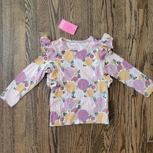 NWT RuffleButts Girls Size 5 Majestic Mums Flutter Top Long Sleeve - Picture 1 of 4