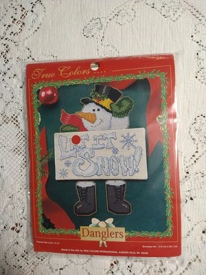 KIT punto de cruz True Colors "Let It Snow" #srk70029 muñeco de nieve colgante Foto 1 de 2