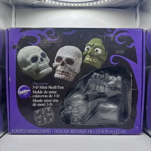 Halloween 3D Mini Skull Wilton 8 Cell Cake Pan Spooky Baking - Picture 1 of 8