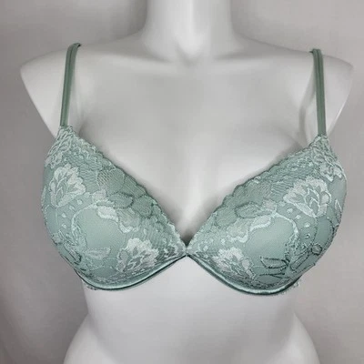 Sujetador Ambrielle Push Up verde pálido para mujer talla 38 B encaje superpuesto con aros acolchado Foto 1 de 4
