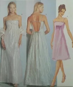 Butterick Uncut Plus Size 18-22 Nicole Miller 6395 Formal Dress Stole 1999 - Picture 1 of 4