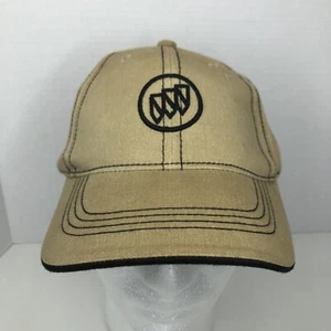Buick Bay Bay Tri Shield Logo Black Tan Beige Baseball Cap Adjustable Car Hat - Picture 1 of 12