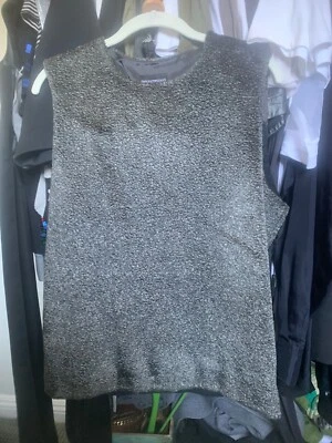 Emporio Armani Men's Faux Shearling Pile Vest, Size 50 Italy 2 side zippers NWT - Image 1 of 4