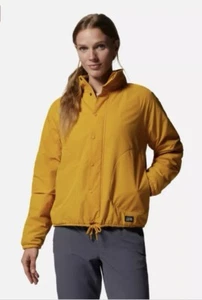 New Mountain Hardware Women Hicamp Fleece Insulated Jacket Sz L Gold Yellow $160 - Picture 1 of 9