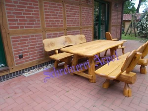 Gartenmöbel Massivholz Terrassenmöbel Sitzgarnitur Sitzgruppe Eichenholz Eiche - Bild 1 von 7