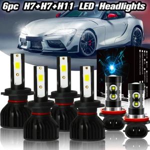6x H7+H7+H11 LED Headlight Bulbs Combo For Hyundai Kona 2018-2021 Super Bright - Picture 1 of 14