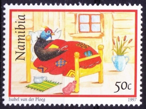 Namíbia 1997, sem marca de charneira, aves da Guiné com capacete - na cama, saudações de pássaros, aves do Líbano - Imagem 1 de 1