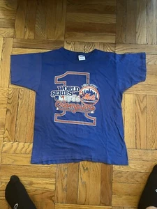 Vintage Mets 1986 World Series Champions Starter Shirt Medium usa single stitch - Picture 1 of 5