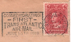Canada NEWFOUNDLAND First Air Mail (1919) SLOGAN Cover 4c Prince (KEVIII) YW327 - Picture 1 of 12