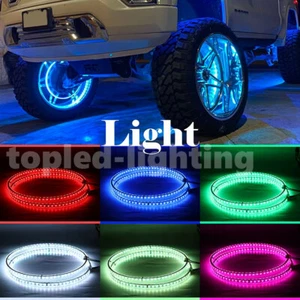 2024 NEWEST 12inch Double Row LED Wheel Ring Rim Light RGB Changing For UTV RZR - Picture 1 of 11