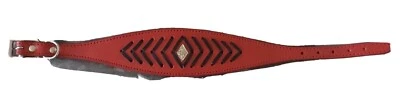 Red leather dog collar 46 cm/ 6 cm - Image 1 of 4