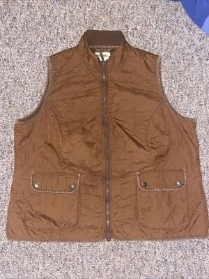 Chaleco de Colección Gander Mountain Grande 1X Marrón Cremallera Completa Acolchado Estilo Shell MTN 🔥 Foto 1 de 4