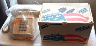 NEW Vintage Cortelco Ash Corded Desk Phone 250044-VBA-20M Beige/Almond in Box - Image 1 of 4
