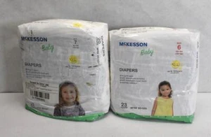 Sombrero para bebé McKesson talla 6 y 7 35 libras 41 libras. Pañales de 43 unidades BD-SZ7 - Imagen 1 de 5