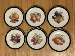 Set 6 piatti da frutta vintage JKW Germania Ovest in porcellana dipinta - Foto 1 di 2