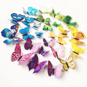 12 pcs 3D Butterfly Wall Stickers Art Decal Home Room Decorations Decor Kids G/S - Picture 1 of 30