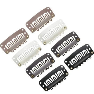 100 piezas clips de peluca clips de metal en forma de U con goma suave 6 dientes acero inoxidable 4 colores Foto 1 de 4