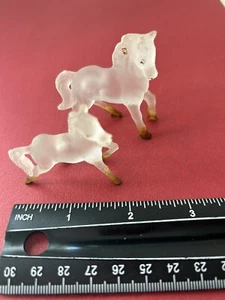 Vintage Clear Pair Horse Figure Plastic Hong Kong - Picture 1 of 1