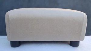 FOOTSTOOL/ Cream Snakeskin Faux Leather - Picture 1 of 19