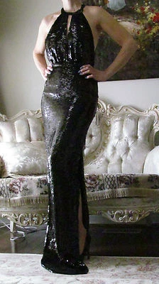 Vestido longo STELLA McCARTNEY tapete vermelho, passarela totalmente com lantejoulas It 40, EUA 2-6/XS-S - Imagem 1 de 4