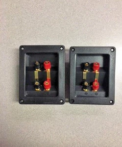 NEW (2) Speaker Box Double Terminal Cups 2 Power Speaker Dual Connection. - Picture 1 of 2