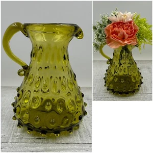 ANTIGUA JARRA DE ROCÍO Hobbs Brockunier verde 5,5" c. 1864-1893 - Imagen 1 de 15