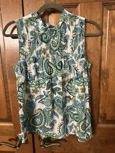 LOFT Damen Bluse Blumen ärmellos grün Paisley mehrfarbig XS neu mit Etikett - Bild 1 von 6