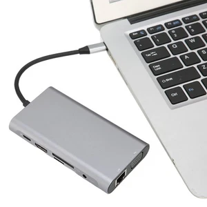 USB C Dock Station Hub 10 In 1 4K Schnittstelle Pd Ladeanschluss 3 USB-Ansc KUI - Afbeelding 1 van 22