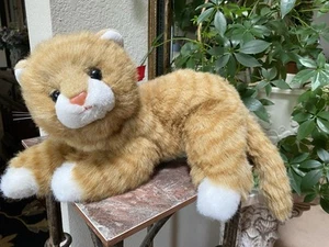 TY Classic AL E. KAT Orange Tabby Plush Cat 14” Red Bow Stuffed Animal 1995 - Picture 1 of 8