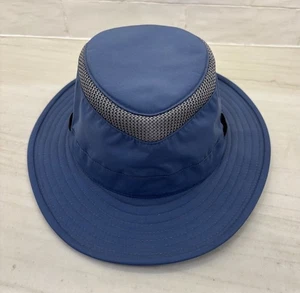 Tilley LTM5 Airflo Mesh Slim Sun Hat Men's Size 7-5/8 Nylon Mesh Breathable Blue - Picture 1 of 8