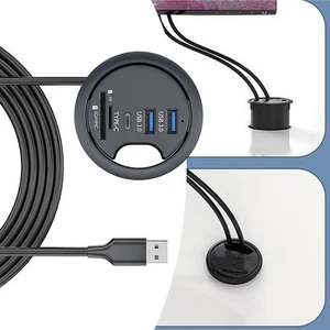 Datenübertragungskabel Schreibtisch Tülle Hub 2 Ports USB 3.0 Unterputz Design - Picture 1 of 11