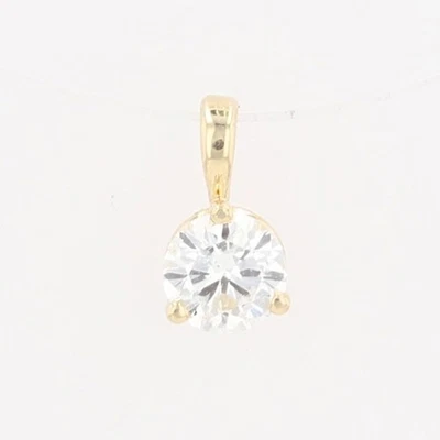 .40ct Round Cut Diamond Solitaire Pendant w/o Chain 14k Yellow Gold .36 Grams - Image 1 of 4