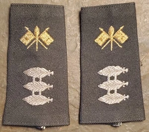 Pair of Vintage Dress Epaulettes Uniform Ceremonial of Frigate Signal Corps - Picture 1 of 2