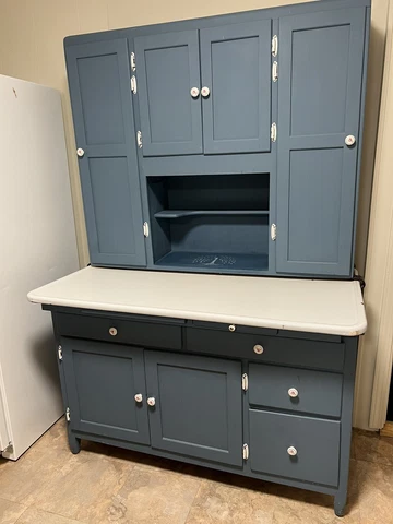 Antique Hoosier Kitchen Cabinet With Porcelain Top Cover