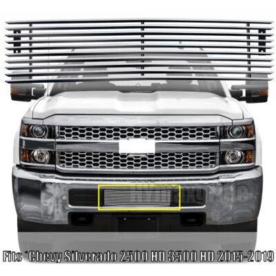Lower Bumper Billet Grille Fits 2015-2019 Chevy 2500HD/ 3500HD Front Grill Cover Foto 1 de 4