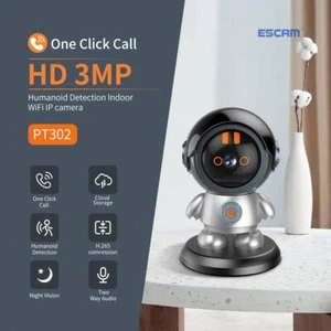 One click call Pan/Tilt Sound Warning 4mm 3MP Security Robot wifi IP Camera - Picture 1 of 12