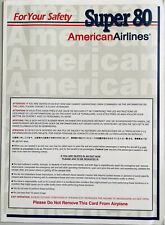 American Airlines Safety Card - Super 80 - July 1999