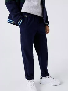 Lacoste NAVY BLUE Boys' Stretch Cotton Gabardine Chino Pants, US 10 - Picture 1 of 4