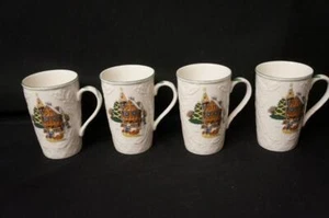 4 Mikasa English Countryside DP007 Sleigh Ride Cappuccio Mugs 4 5/8" Tall - Picture 1 of 1