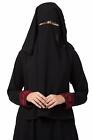 Mushkiya Big Size Naqab-Mouth Piece -Hijab in Three Layers For any Burqa Black
